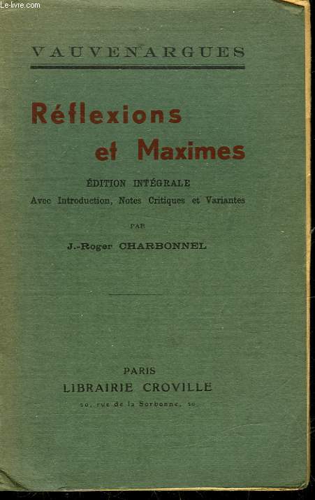 REFLEXIONS ET MAXIMES