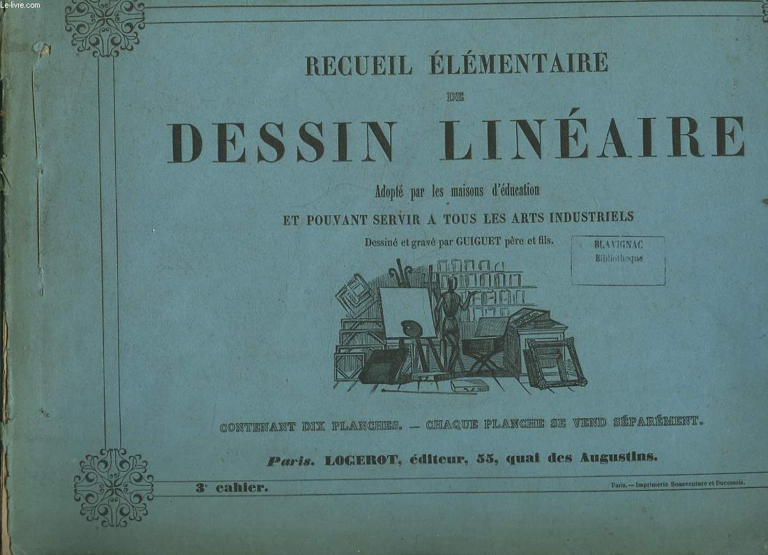 RECUEIL ELEMENTAIRE DE DESSIN LINEAIRE - 3 CAHIER