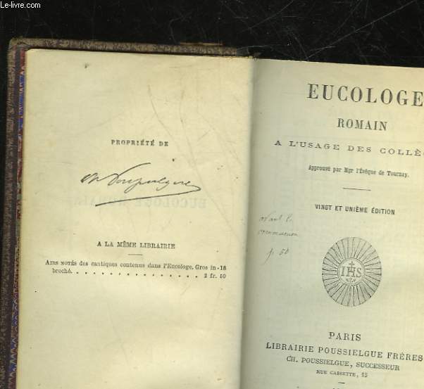 EUCOLOGE ROMAIN - A L'USAGE DES COLLEGES