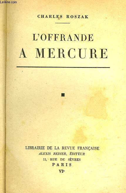 L'OFFRANDE A MERCURE