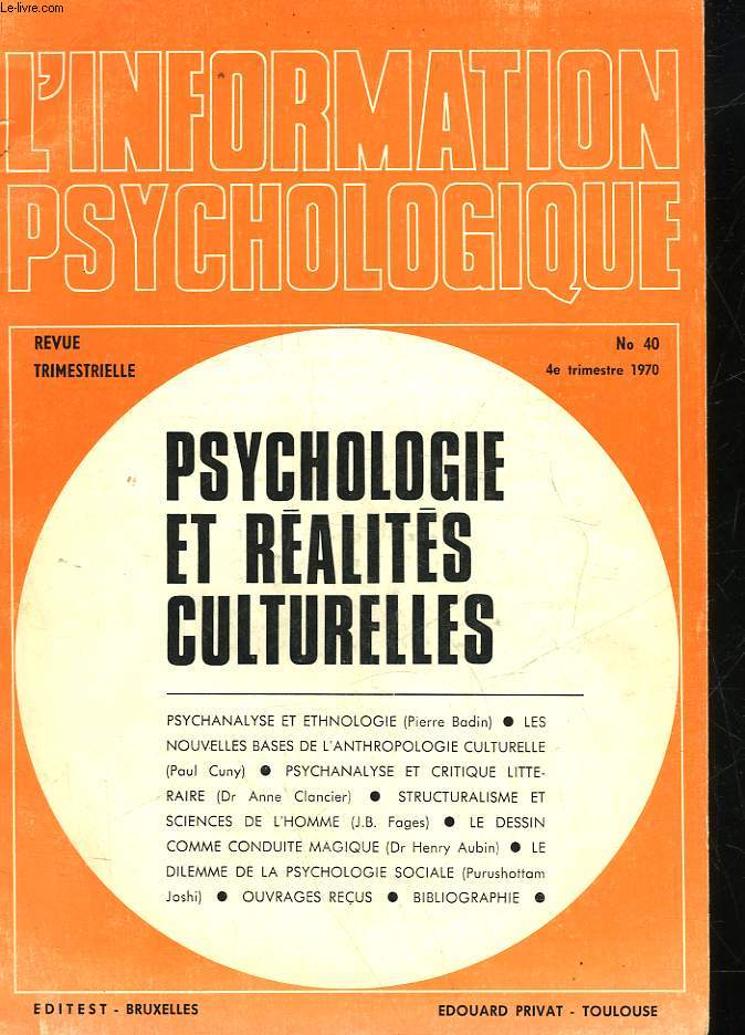 L'INFORMATION PSYCHOLOGIQUE - 10 ANNEE - N40