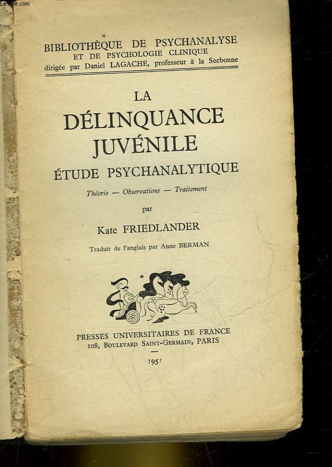 LA DELINQUANCE JUVENILE ETUDE PSYCHANALYTIQUE