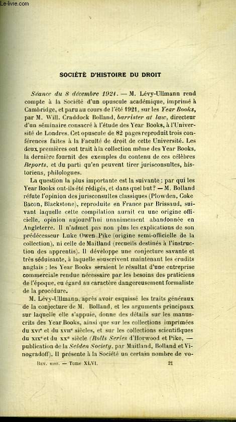 SOCIETE D'HISTOIRE DU DROIT