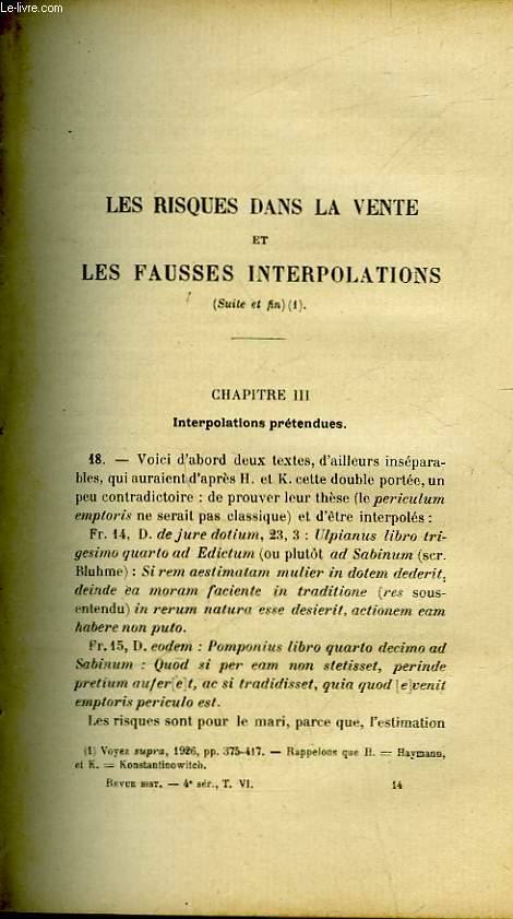 LES RISQUES DANS LA VENTE ET LES FAUSSES INTERPOLATIONS (suite et fin) - CHARTES DE FRANCHISES DU BOURG D'URIAGE