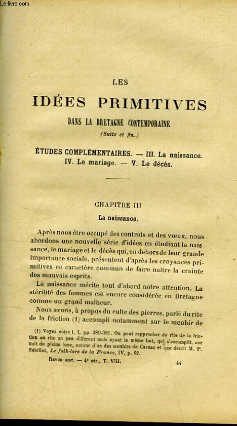 LES IDEES PRIMITIVES DANS LA BRETAGNE CONTEMPORAINE (SUITE ET FIN) - LES DERNIERES ANNEES DE L'ANCIENNE FACULTE DES DROITS DE CAEN (SUITE)