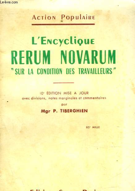 L'ENCYCLIQUE RERUM NOVARUM 