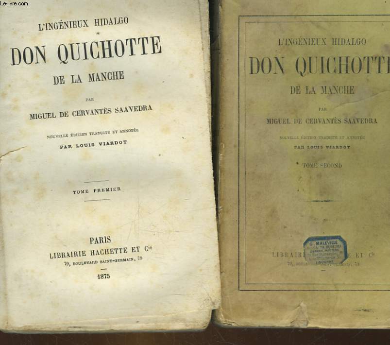 L'INGENIEUX HIDALGO DON QUICHOTTE DE LA MANCHA - 2 TOMES