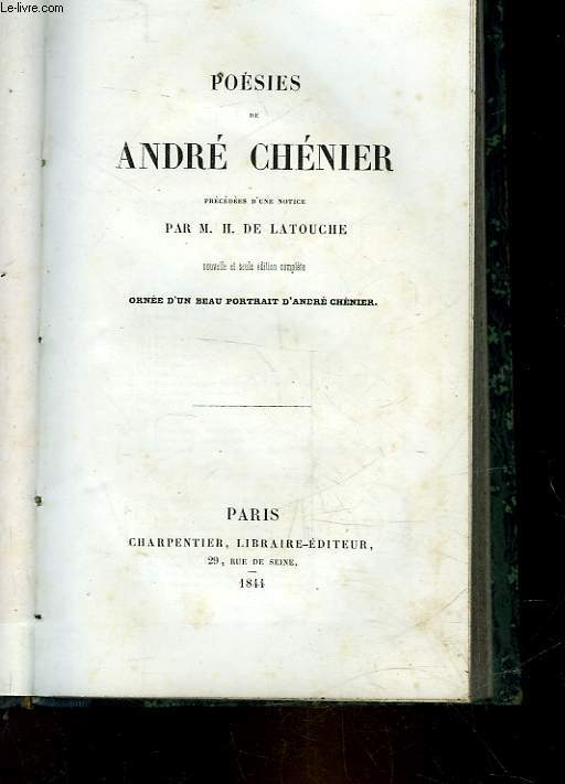 POESIES DE ANDRE CHENIER
