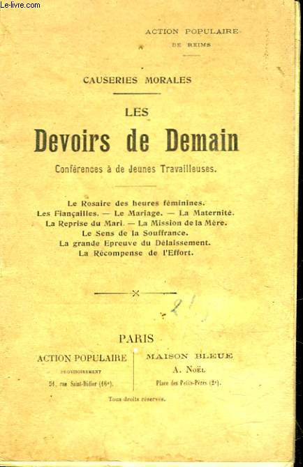 LES DEVOIRS DE DEMAIN