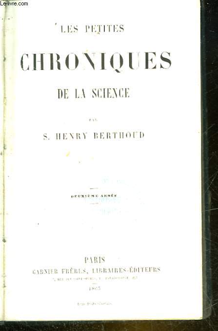 LES PETITES CHRONIQUES DE LA SCIENCE