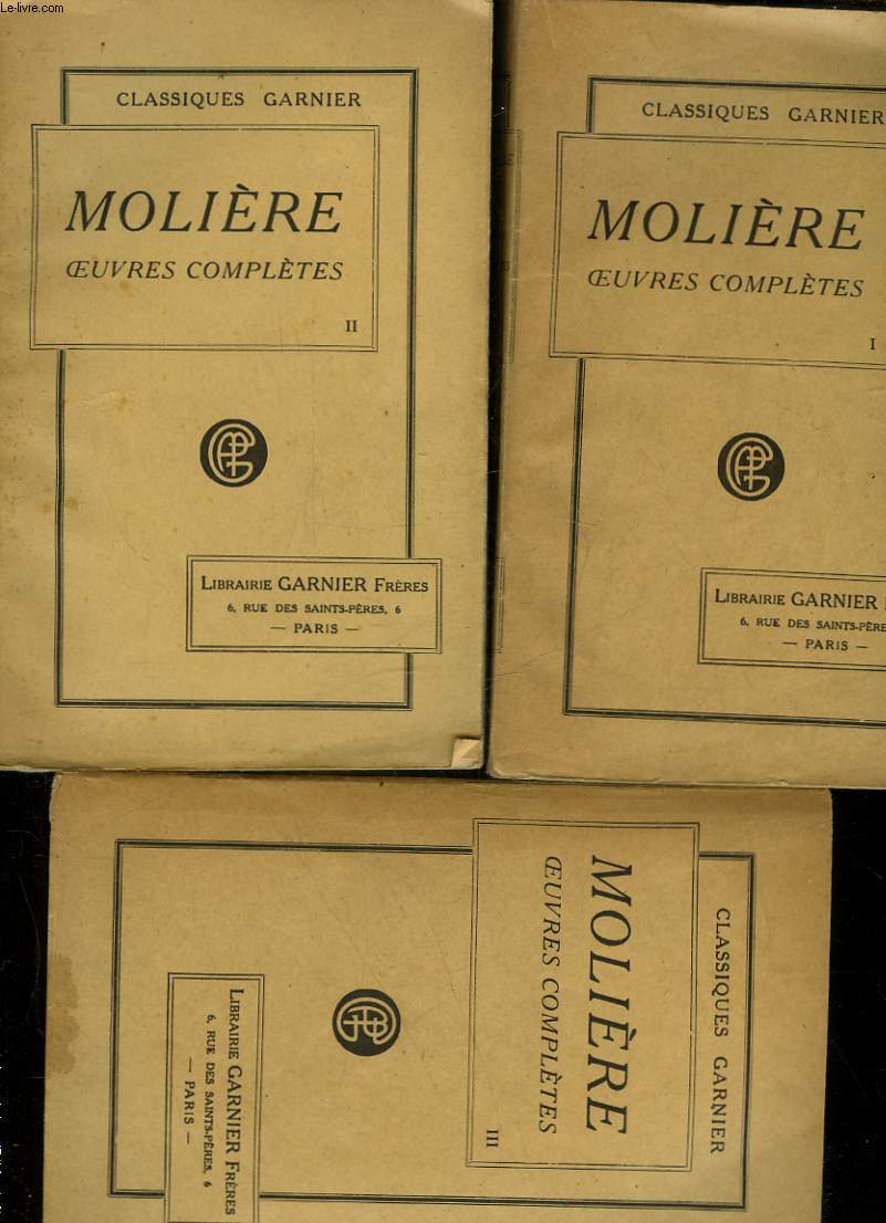 OEUVRES COMPLETES DE MOLIERE - 3 TOMES
