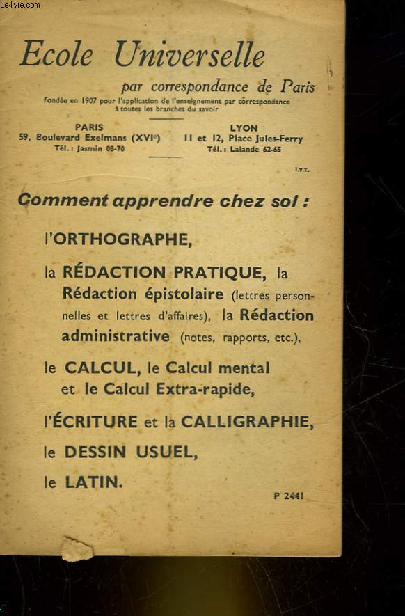 COMMENT APRPENDRE CHEZ SOI