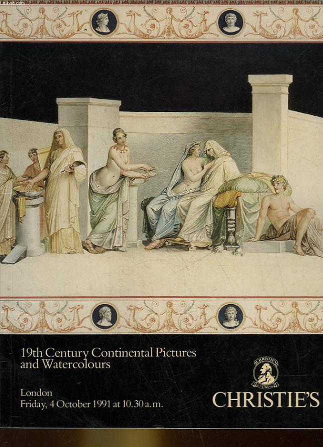 1 CATALOGUE DE VENTES - 19TH CENTURY CONTINENTAL PICTURES AND WATERCOLOURS