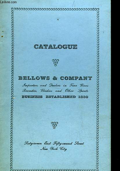 CATALOGUE - BELLOWS ET COMPANY