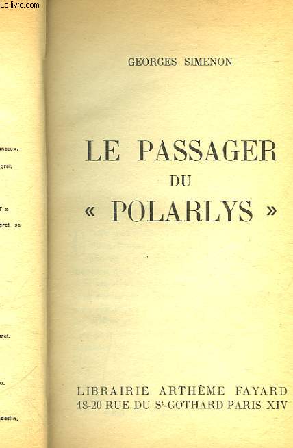 LE PASSAGER DU POLARLYS