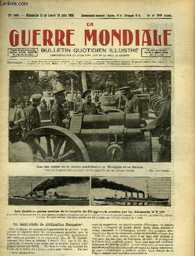 LA GUERRE MONDIALE - BULLETIN QUOTIDIEN ILLUSTRE - N549