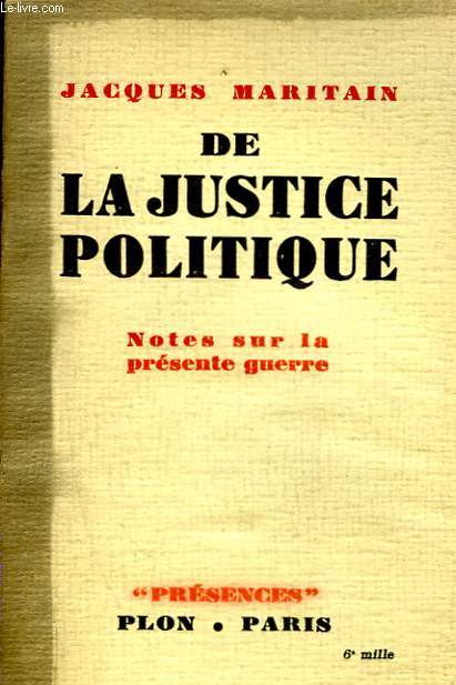 DE LA JUSTICE POLITIQUE