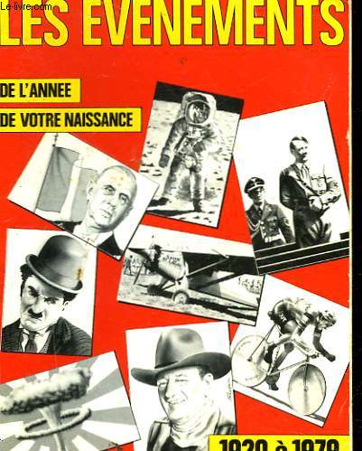 LES EVENEMENTS DE L'ANNEE DE VOTRE NAISSANCE - 1920 A 1979