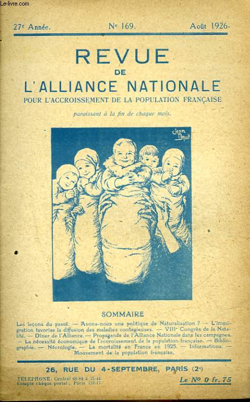 REVUE DE L'ALLIANCE NATIONALE - 27 ANNEE - N169