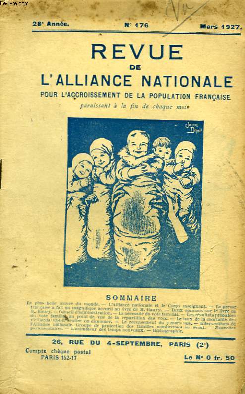 REVUE DE L'ALLIANCE NATIONALE - 28 ANNEE - N176