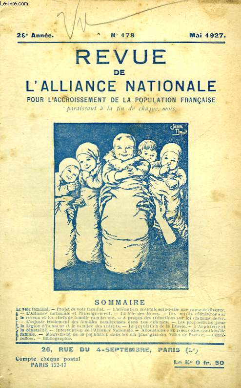 REVUE DE L'ALLIANCE NATIONALE - 28 ANNEE - N178