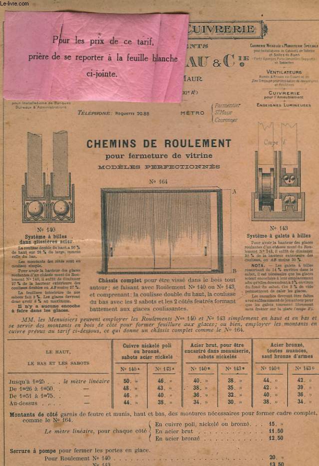 ETABLISSEMENT CH. ROUSSEAU ET CIE - MANUFACTURE DE CUIVRERIE