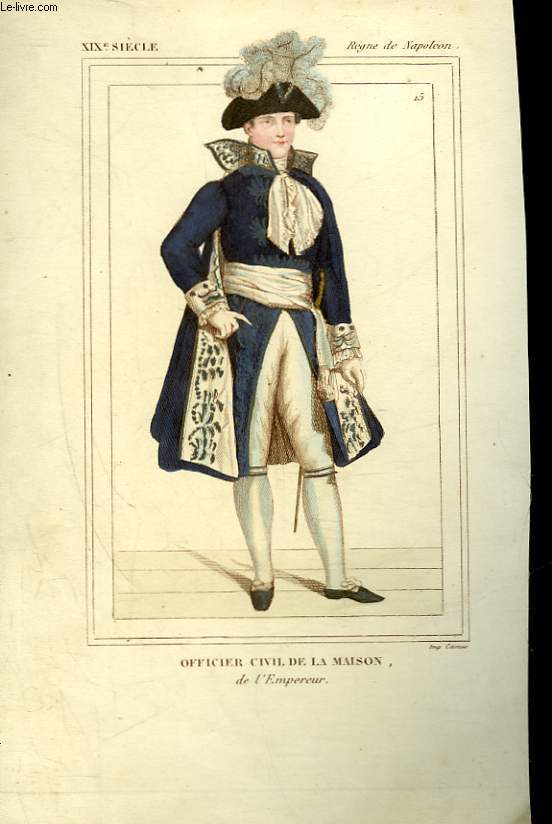 1 GRAVURE 19 EN COULEURS - OFFICIER CIVIL DE LA MAISON EN COSTUME