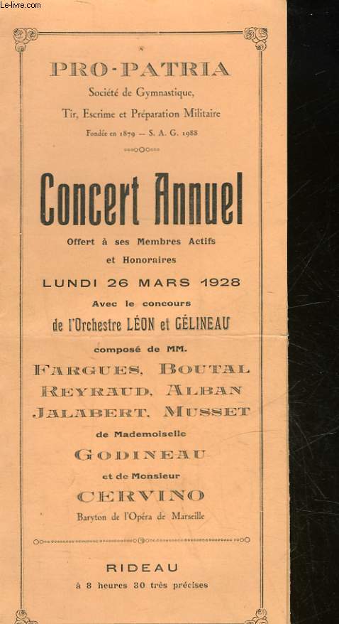 1 PROGRAMME - CONCERT ANNUEL - PRO-PATAIR