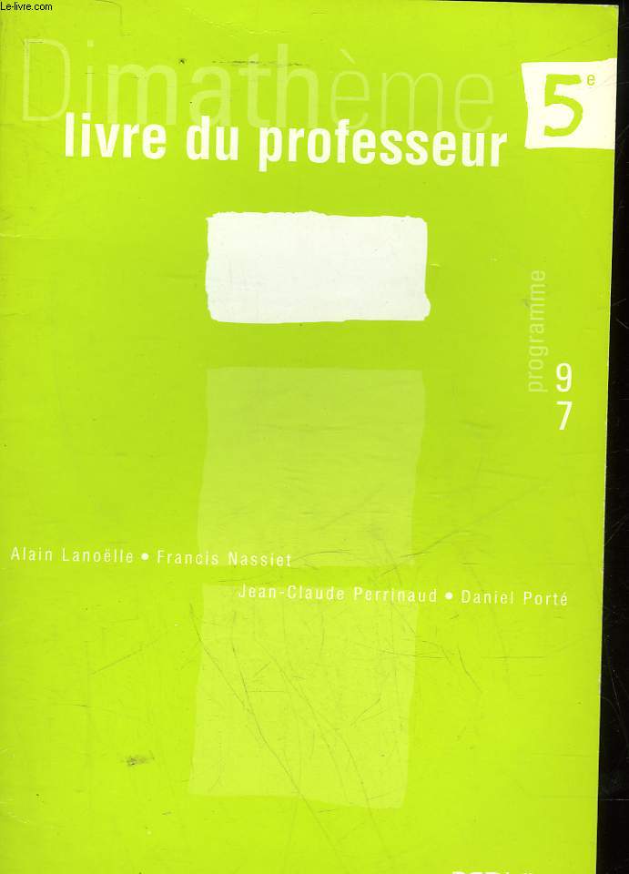 DIAMATHEME 5 - LIVRE DU PROFESSEUR