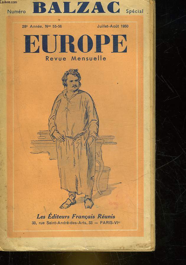 EUROME - REVUE MENSUELLE - 28 ANNEE - N55-56 - NUMERO BALZAC SPECIAL -