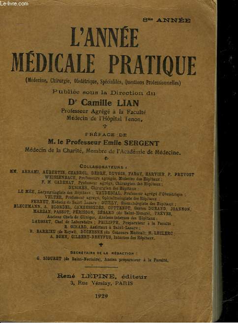 L'ANNEE MEDICALE PRATIQUE - 8 ANNEE