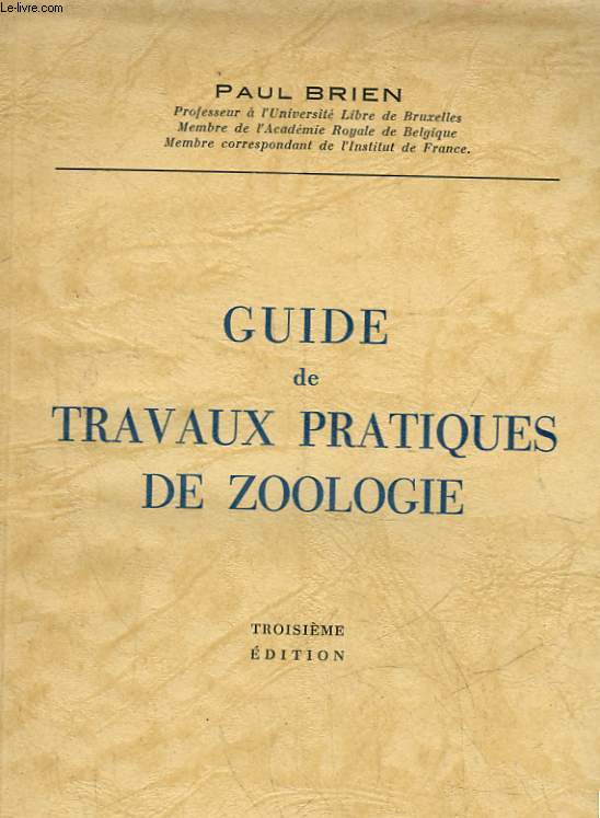 GUIDE DE TRAVAUX PRATIQUES DE ZOOLOGIE