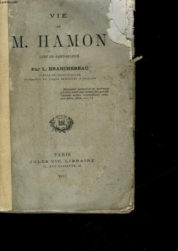 VIE DE M. HAMON - CURE DE SAINT-SULPICE