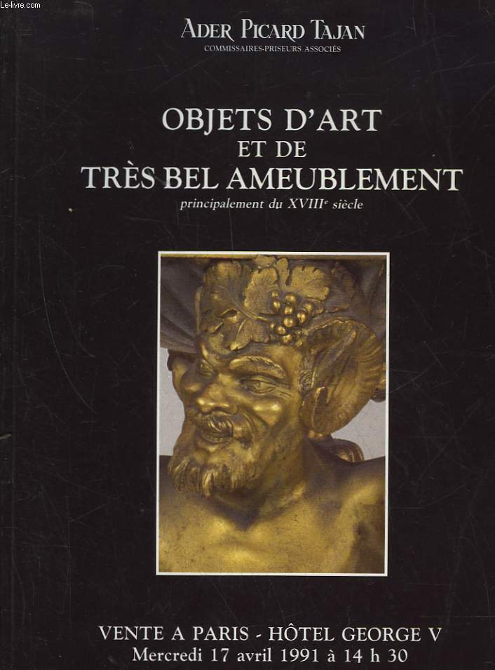 CATALOGUE DE VENTE - EXCEPTIONNEL ENSEMBLE D'OBJETS D'ART ET DE TRES BEL AMEUBLEMENT
