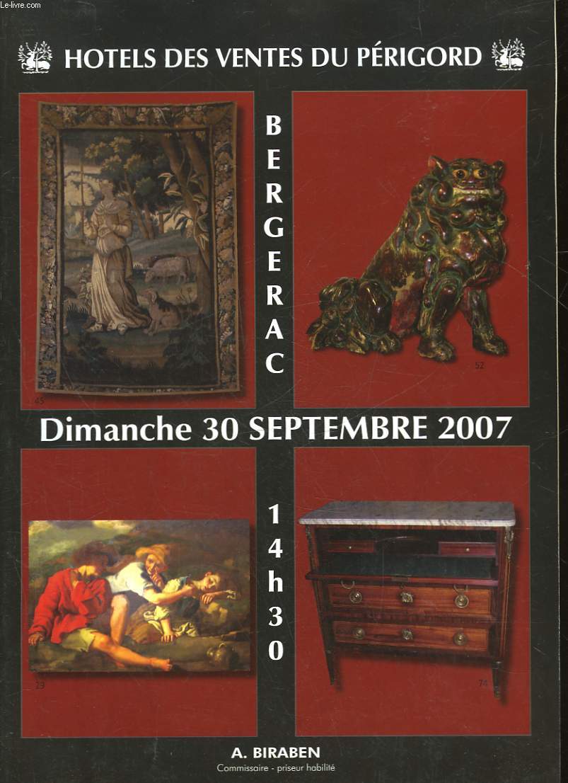 1 CATALOGUE DE VENTE AUX ENCHERES - MOBILIER DU 17 AU 20 SIECLE - BIBELOTS - ARGENTERIE &_ ET 19 - BIJOUX ET PIERRES - TAPISSERIES 18 ET 19 - TABLEAUX - DESSINS ET TABLEAUX - GRAVURES - EXTREME-ORIENT