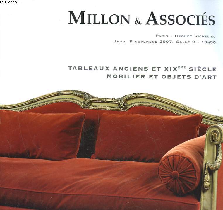 1 CATALOGUE DE VENTE AUX ENCHERES - TABLEAUX ANCIENS ET 19 SIECLE MOBILIER ET OBJETS D'ART