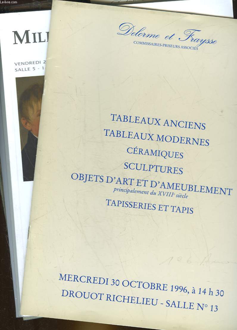 1 LOT DE 7 CATALOGUES DE VENTE AUX ENCHERES - VINS, ARGENTERIE, ESTAMPES, ARCHEOLOGIE,TABLEAUX, CERAMIQUE, TAPISSERIE