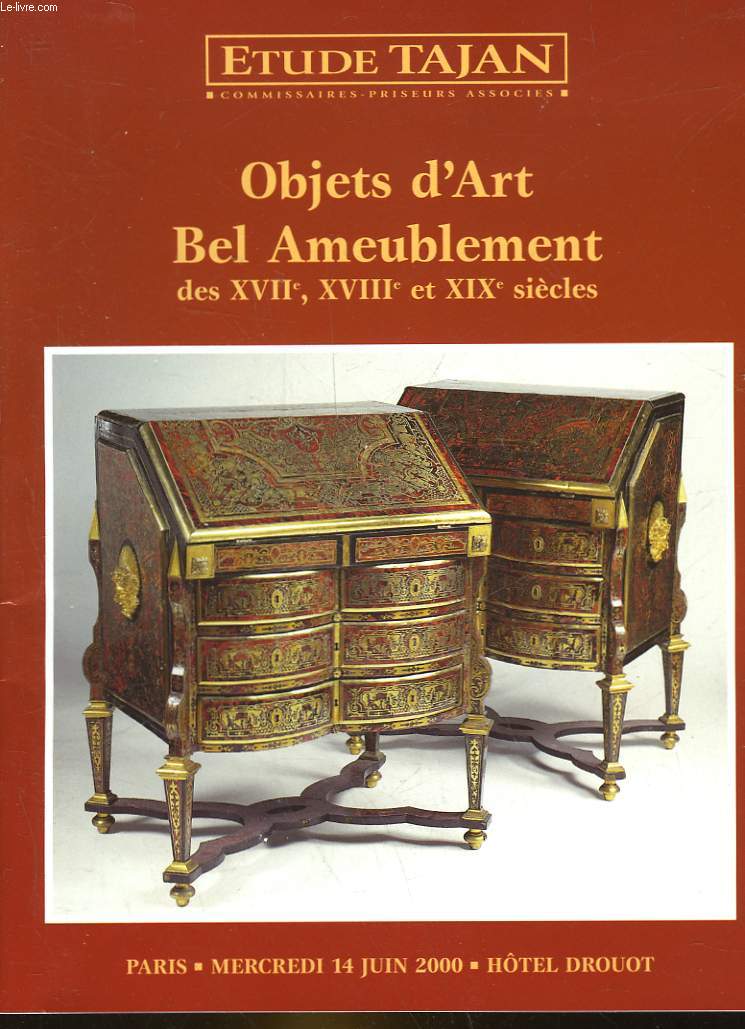 1 CATALOGUE DE VENTE AUX ENCHERES - OBJETS D'ART , BEL AMEUBLEMENT