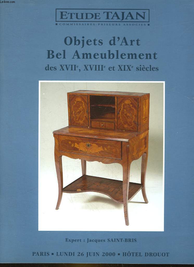 1 CATALOGUE DE VENTE AUX ENCHERES - OBJETS D'ART, BEL AMEUBLEMENT