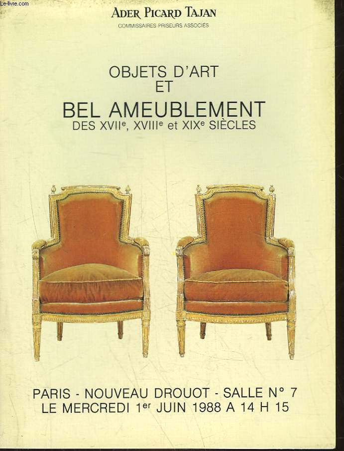 1 CATALOGUE DE VENTE AUX ENCHERES - PROVENANT D'UN CHATEAU DE LA SARTHE ET DE DIVERS AMATEURS