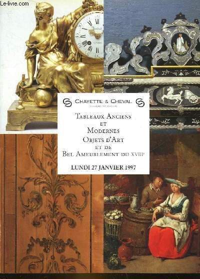 1 CATALOGUE DE VENTE AUX ENCHERES - GRAVURES, DESSINS TABLEAUX ANCIENS, IMPORTANTES PENDULES,