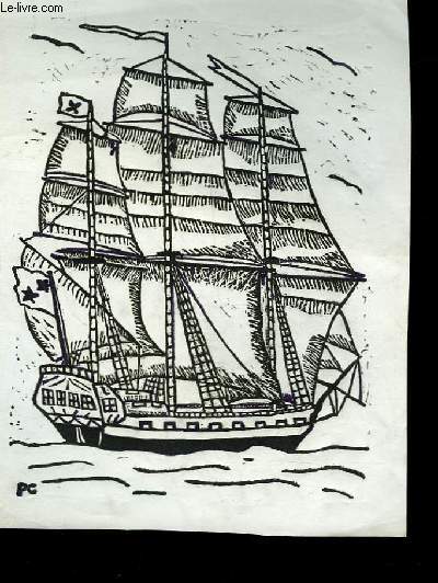 1 GRAVURE EN NOIR ET BLANC REPRESENTANT UN BATEAU