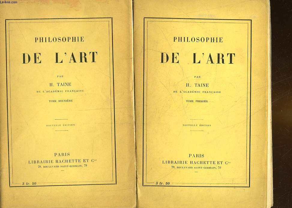 PHILOSOPHIE DE L'ART - 2 TOMES