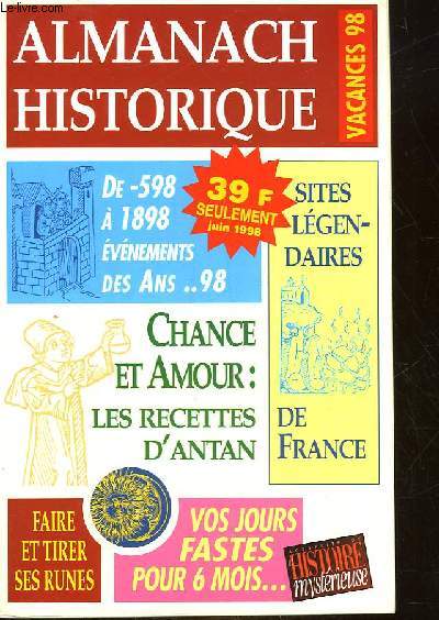 ALMANACH HISTORIQUE - VACANCES 98