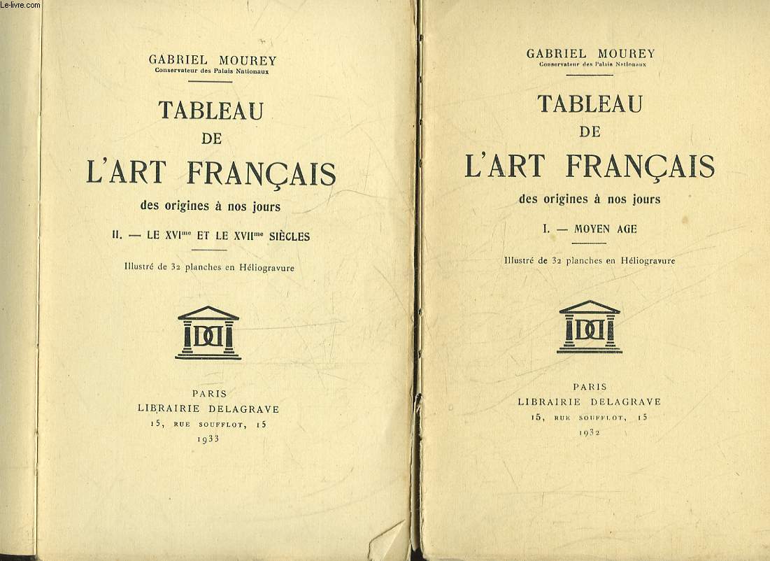 TABLEAUX DE L'ART FRANCAIS DES ORIGINES A NOS JOURS - 3 TOMES