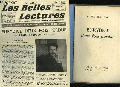 EURYDICE DEUX FOIS PERDUES - LES BELLES LECTURES - 6 ANNEE - N178