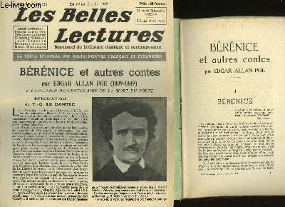 BERENICE ET AUTRES CONTES - LES BELLES LECTURES - 4 ANNEE - N136