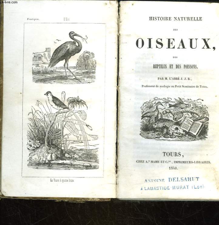 HISTOIRE NATURELLE DES OISEAUX, DES REPTILES ET DES POISSONS