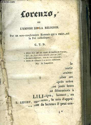 LORENZO, OU L'EMPIRE DE LA RELIGION