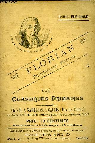 LES CLASSIQUES PRIMAIRES - EXTRAITS - PRINCIPALES FABLES : LE CHATEAU DES CARTES - LA MERE L'ENFANT ET LES SARIGUES - LE LINOT - LA CARPE ET LES CARPILLONS - LE DERVIS, LA CORNEILLE ET LE FAUCON - LE GUENON, LE SINGE ET LA NOIX - LE CHEVAL ET LE POULAIN